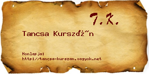 Tancsa Kurszán névjegykártya
